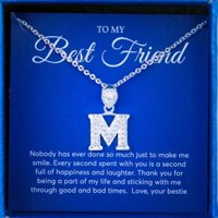 Mặt Dây Chuyền Bạc Duy Hiển Hình Chữ Cái M Đính Đá Trên Móc Đẹp Ấn Tượng Nổi Bật Tặng Bạn Thân Best Friend