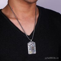 Mặt dây chuyền bạc mạ tiền Pixiu cho nam, năm hoàng đạo, vòng cổ xoay táo bạo, phụ kiện mặt dây chuyền nam, phong cách mới