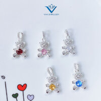 Mặt dây chuyền bạc Mặt Gấu nạm đá nhỏ xinh cho bé Van jewelry
