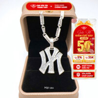 Mặt dây chuyền bạc nam Bảo Tín Thanh Thủy mặt dây chuyền hình NY đính đá trắng cao 4.0cm rộng 2.6cm 1.81 chỉ bạc ta