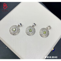 Mặt dây chuyền bạc S925 MD50.0043 xi kim - Kim cương Nhân tạo Moissanite 5.0mm - Có giấy kiểm định GRA