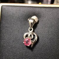 Mặt dây chuyền bạc Thái đá Tourmaline hồng