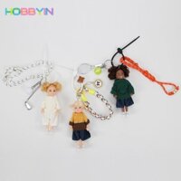 Mặt dây chuyền búp bê HOBBYIN, Móc khóa quần áo thay đổi DIY dễ thương, treo trang trí Vòng chìa khóa ô tô Quà tặng