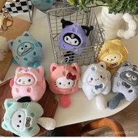 Mặt dây chuyền búp bê nhồi bông dễ thương, mèo Cinnamoroll, trang trí ba lô, móc khóa, quà tặng bạn thân