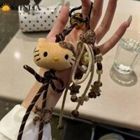 Mặt dây chuyền búp bê sang trọng MINLIA, Túi nơ Charms Dây bện phong cách Miu Móc khóa, Phụ kiện túi INS KT Cat Braid Rope Bag Charms Quà tặng sinh nhật