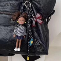 Mặt dây chuyền búp bê WUZIA, Treo trang trí DIY Thay đổi Móc khóa quần áo, Quà tặng vòng chìa khóa ô tô dễ thương