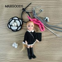 Mặt dây chuyền búp bê MAXGOODS, Móc khóa quần áo thay đổi DIY dễ thương, Quà tặng trang trí túi treo