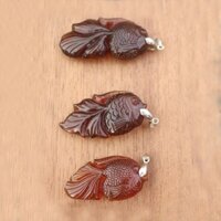 Mặt dây chuyền cá chép hổ phách