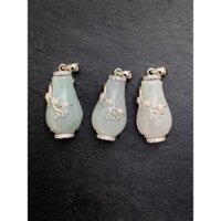 Mặt dây chuyền cẩm thạch A bọc bạc 925