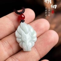 Mặt dây chuyền cáo chín đuôi màu xanh lá cây nhạt ngọc bích tự nhiên A mặt dây chuyền cáo tiên vòng cổ ngọc bích loại sáp mặt dây chuyền cáo mặt dây chuyền/1.7