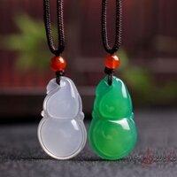 Mặt dây chuyền chalcedony trắng tự nhiên Mã não xanh Mặt dây chuyền bầu Fulu Mặt dây chuyền ngọc bích Nam và Nữ Mặt dây chuyền ngọc bích Vòng cổ