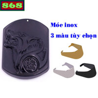 Mặt dây chuyền chó sói đá đen ( size lớn - XXL ) kèm móc inox, mặt dây chuyền con sói