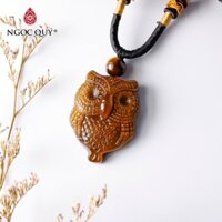 Mặt dây chuyền cú mèo đá mắt hổ vàng nâu - Ngọc Quý