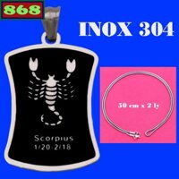 Mặt dây chuyền cung Hổ Cáp (Scorpius) inox kèm dây chuyền inox rắn - mặt cung hoàng đạo