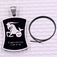 Mặt dây chuyền cung Ma Kết - Capricorn inox kèm vòng cổ dây cao su đen, Cung hoàng đạo