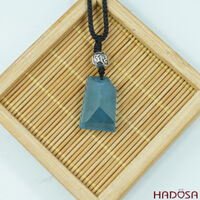 Mặt dây chuyền đá Aquamarine mix charm bạc Ommani