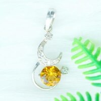 Mặt dây chuyền đá citrine thạch anh vàng tự nhiên kiểu trăng sao MC11