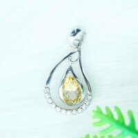 Mặt dây chuyền đá citrine thạch anh vàng tự nhiên kiểu sương mai MCC5