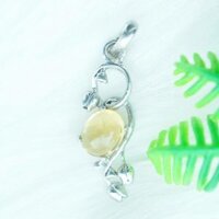 Mặt dây chuyền đá citrine thạch anh vàng tự nhiên kiểu tulip MC10