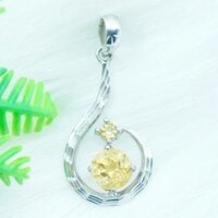 Mặt dây chuyền đá citrine thạch anh vàng tự nhiên kiểu xoắn MC12