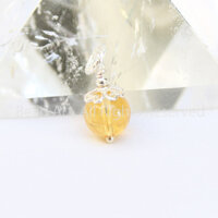 Mặt Dây Chuyền Đá Thạch Anh Màu Vàng, Citrine Tự Nhiên Loại AAA, Trang Sức Phong Thuỷ, Mệnh Thổ, Kim - Bead Art - Xấp xỉ 8-8.5MM