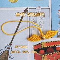 Mặt dây chuyền dây bện Snitch vàng, Dệt tay DIY Quidditch, Chất liệu hoàn thiện Snitch, Ngoại vi Harry Potter
