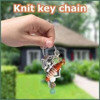 Mặt dây chuyền dệt kim thủ công Phim hoạt hình Búp bê tôm Trang trí mặt dây chuyền Tiểu thuyết và Móc khóa trang trí thú vị cho ô tô Ke explanvn