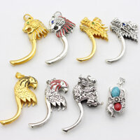 Mặt Dây Chuyền Động Vật Móng Vuốt Bộ Mặt Dây Chuyền Gấu Móng Vuốt Bộ Phụ Kiện Wenwan Đầu Đại Bàng Đầu Rồng Hổ Đầu Túi Móc Mặt Dây Chuyền Bạc