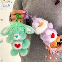 Mặt dây chuyền gấu cầu vồng ZHOMKI89, Móc khóa gấu bông Carebears Peluche, Phụ kiện túi đồ chơi gấu sang trọng 18cm