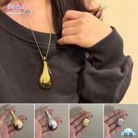 Mặt dây chuyền giọt nước BOLSA, Vòng cổ bình hợp kim hình dạng không đều, Quà tặng sáng tạo Dây chuyền áo len màu vàng phóng đại Vòng cổ nữ
