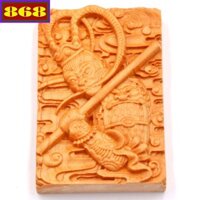 Mặt dây chuyền gỗ ngọc am khắc tượng Ngộ không MG41