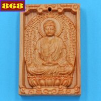 Mặt dây chuyền gỗ ngọc am Như lai Đại nhật MG19