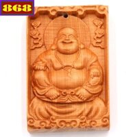 Mặt dây chuyền gỗ ngọc am Phật Di lặc MG25