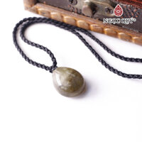 Mặt dây chuyền hình giọt nước đá xà cừ ánh xanh 15x20mm mệnh thủy kim - Ngọc Quý Gemstones - Vip