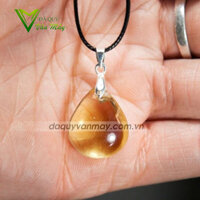 Mặt dây chuyền hình giọt nước đá thạch anh vàng