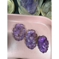 mặt dây chuyền hồ ly 9 đuôi đá thạch anh tím + vàng ametrine hút lộc, trừ tà ,quyến rũ , thu hút tình duyên