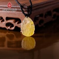 Mặt dây chuyền hồ ly đá thạch anh tóc vàng - Ngọc Quý