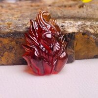 Mặt dây chuyền hồ ly Garnet ngoc hòng lựu MINI HL150 - Tặng kèm móc bạc và dây đeo