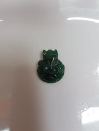 Mặt dây chuyền Hồ Ly xanh đậm bóng đẹp Size 19mmx Ngang 16mm x Sâu 4mm Chất liệu đá cẩm thạch tự nhiên xanh đậm nữ bọc vàng lên đeo đẹp sang ạ