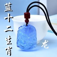 Mặt dây chuyền hoàng đạo mới Mặt dây chuyền pha lê màu xanh biển Chuột khỉ Bảo quản Năm tuổi Quý tộc Khỉ Chuột Rồng Mặt dây chuyền Cung hoàng đạo Lợn Thỏ Cừu Rắn Gà Bò Mặt dây chuyền