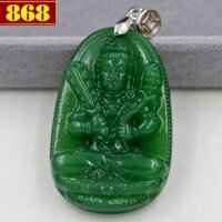 Mặt dây chuyền Hư Không Tạng Bồ Tát 4.3 cm xanh