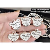 Mặt dây chuyền khắc tên hình trái tim xinh xắn cho bé