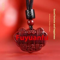 Mặt dây chuyền khóa cinnabar Baifu nội dung cao cho bé một tuổi, quà tặng năm hoàng đạo, mặt dây chuyền nam nữ, mặt dây chuyền khóa Ruyi