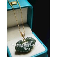 Mặt dây chuyền khoá trường mệnh xanh bich siêu đẹp hàng kiểm định
