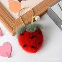 Mặt dây chuyền lông chồn mới, móc khóa toàn bộ lông, trang trí treo xe, đồ chơi nhồi bông phiên bản Hàn Quốc