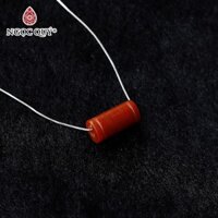 Mặt dây chuyền lu thống đá cẩm thạch huyết 9x18mm tặng dây bạc - Ngọc Qúy
