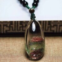 Mặt dây chuyền ma tinh thể màu xanh lá cây tự nhiên thu thập kim tự tháp Bốn mùa ma nam và nữ mô hình