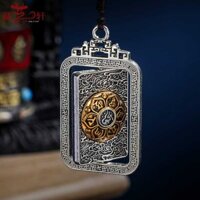 Mặt dây chuyền Mantra sáu ký tự Mặt dây chuyền Mantra sáu mặt có thể đảo ngược Mặt dây chuyền Mặt dây chuyền mật mã Tây Tạng Vòng cổ bùa hộ mệnh chạm khắc tốt lành 0226