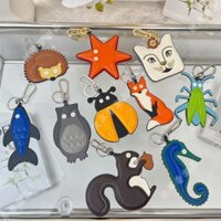 [Mặt dây chuyền Mặt dây chuyền Ví đựng tiền xu] Móc khóa động vật hoạt hình bán chạy Cặp đôi Túi da Mặt dây chuyền cao cấp Tình yêu Mỹ mặc phù hợp @ -