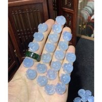 Mặt dây chuyền, mặt nhẫn Hồ Ly ôm hoa đá Aqua